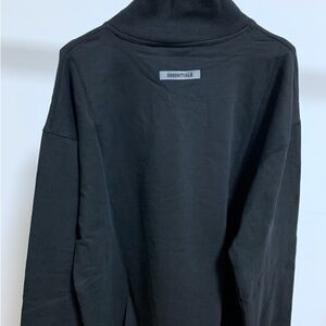 Fear of God Black Turtleneck Sweatshirt with Back Logo Tab